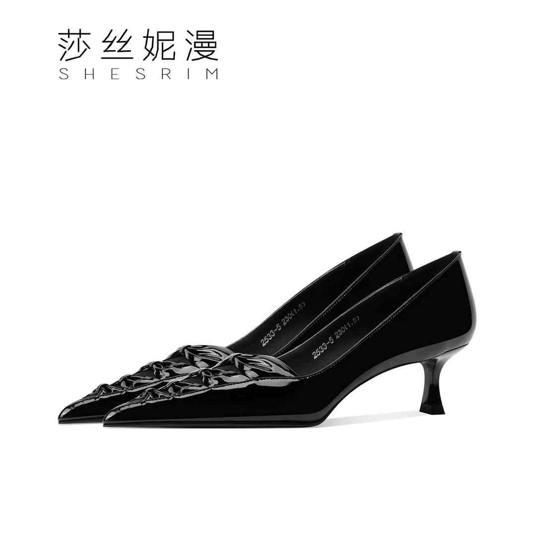 D37-新款高跟鞋优雅浅口女士细高跟轻奢时尚气质黑色