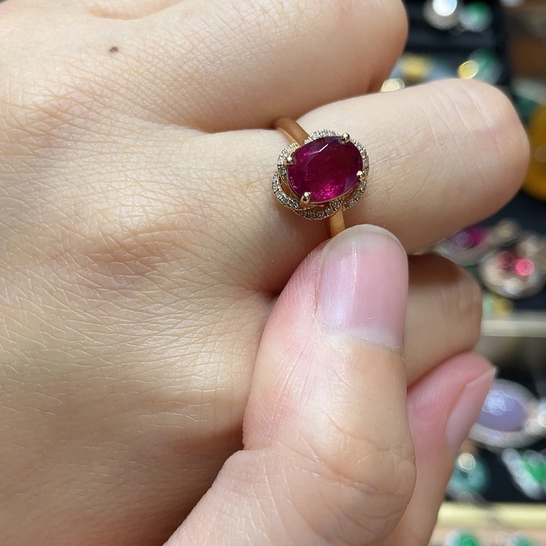 @***中碧玺戒指18K金镶嵌