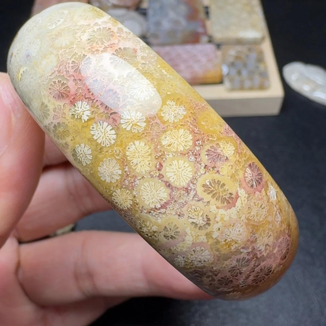 硅化玉未镶嵌纯天然色有机玉石保真色福利57.5圈口