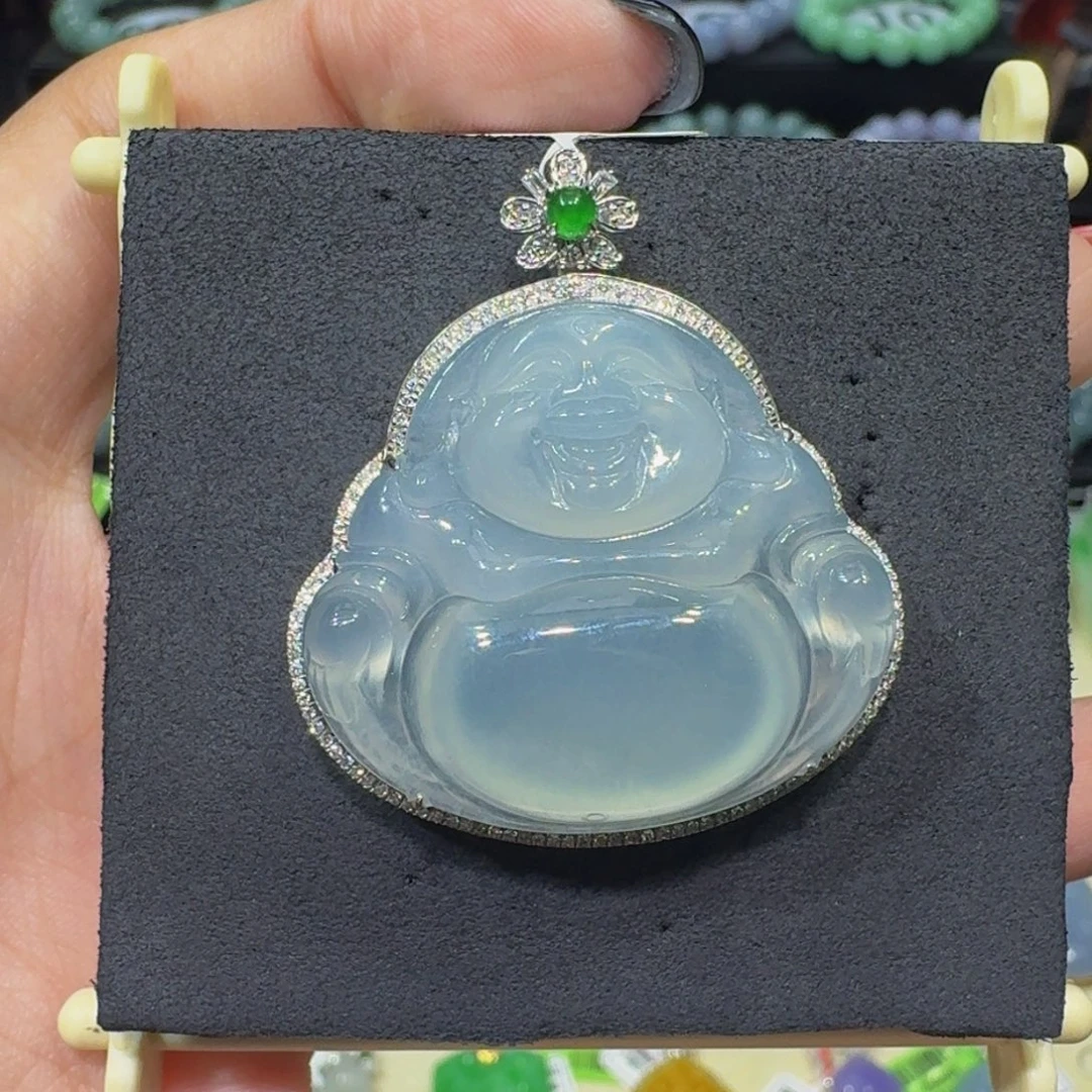 翡翠18K金镶嵌手链翡翠