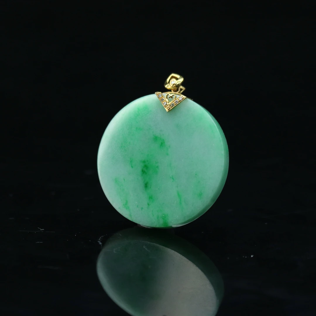 17天然缅甸翡翠A货18k平安扣/900102/上海嘉禾拍卖