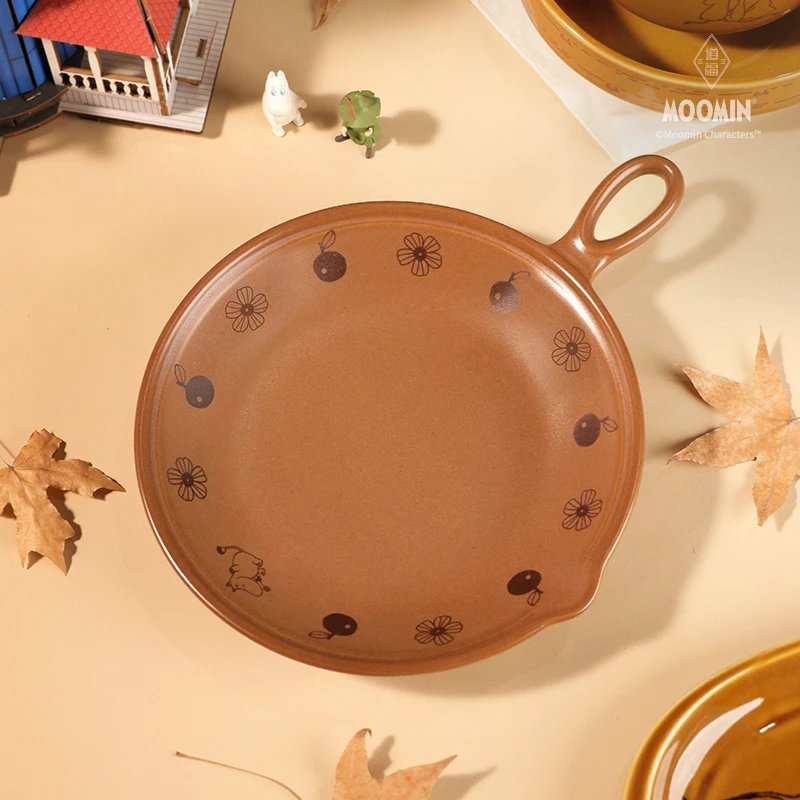 【MOM家】27.3*15CM 姆明复古单柄浅锅 家用陶瓷煎锅 可明火烹饪