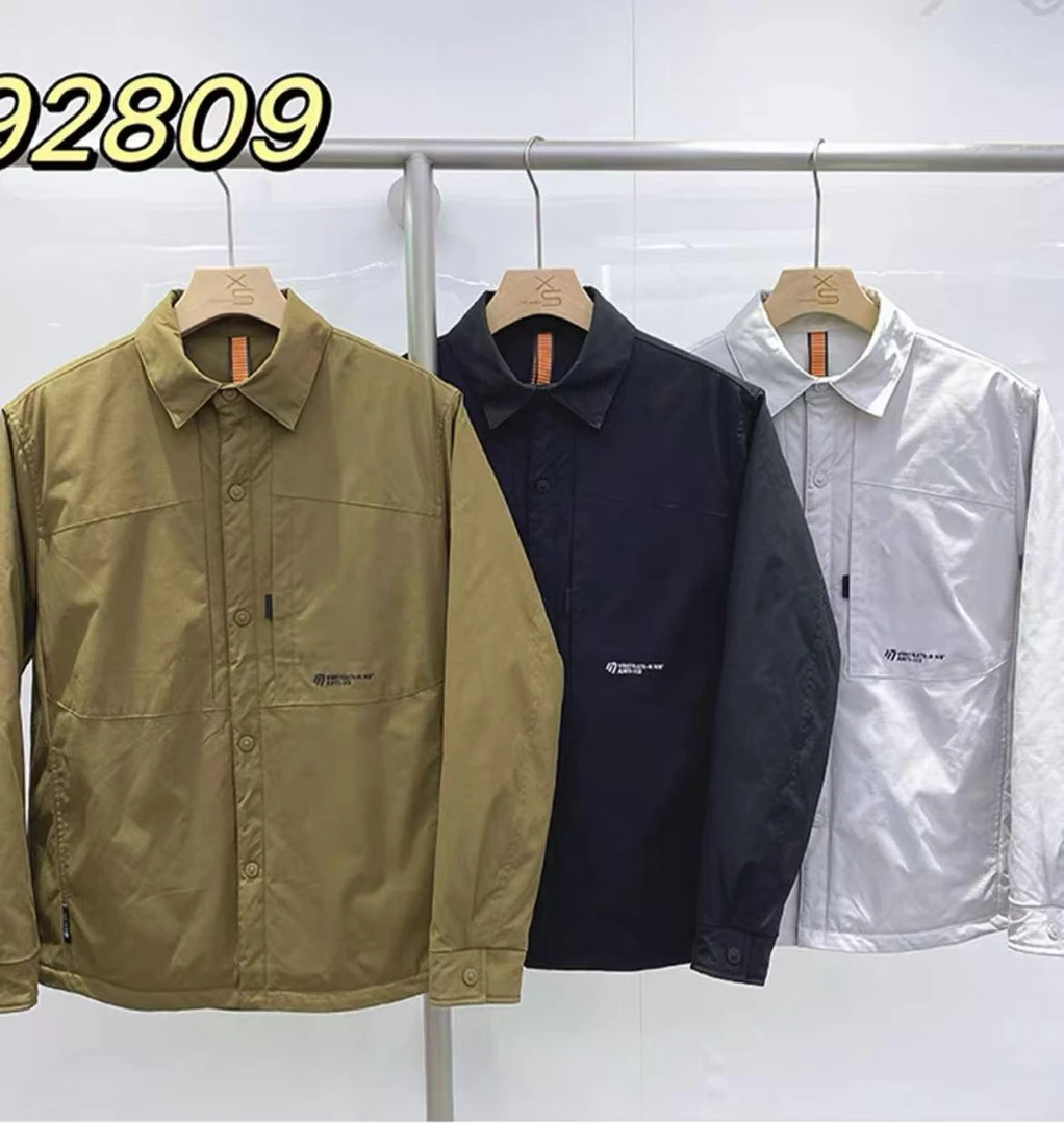 实体版本高品质尾单男士衬衫领羽绒服92809