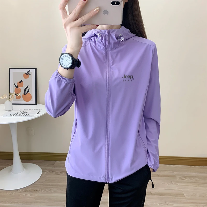 JEEP吉普防晒衣女夏季薄款冰丝长袖登山旅行防晒服男轻薄防紫外线