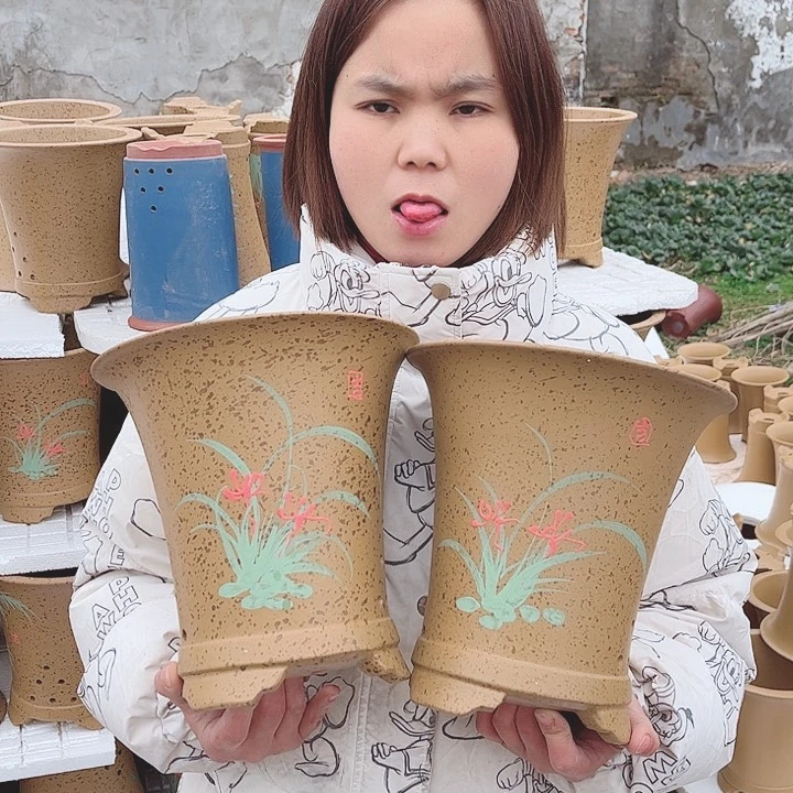 紫砂宜兴紫砂花盆