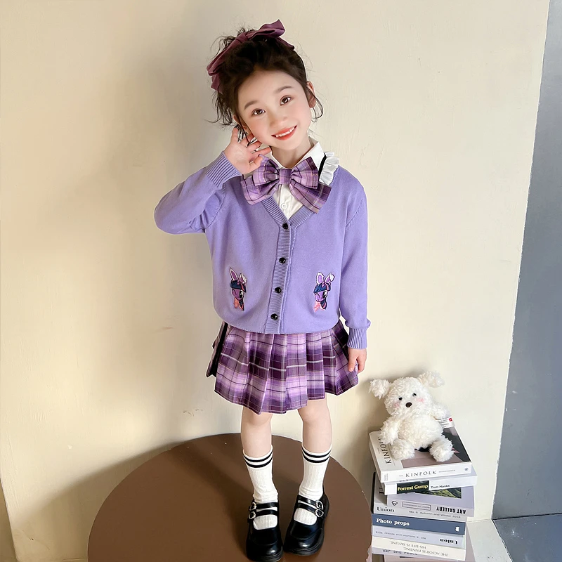 女童秋装学院风套装2025新款儿童库洛米JK裙子秋季洋气超好看衣服