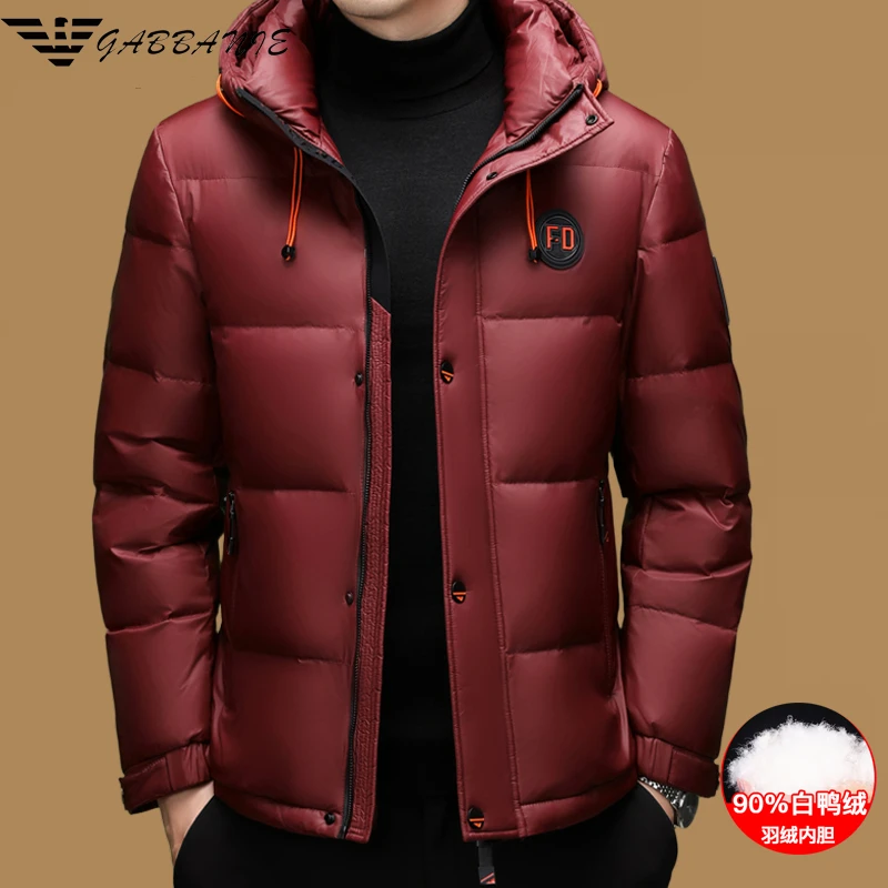 意大利男士冬季加厚羽绒服青中年时尚潮流保暖白鸭绒男装抗寒外套