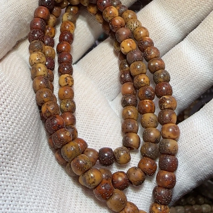 @***博原生态星月菩提108天成6x5 原生态星月菩提108