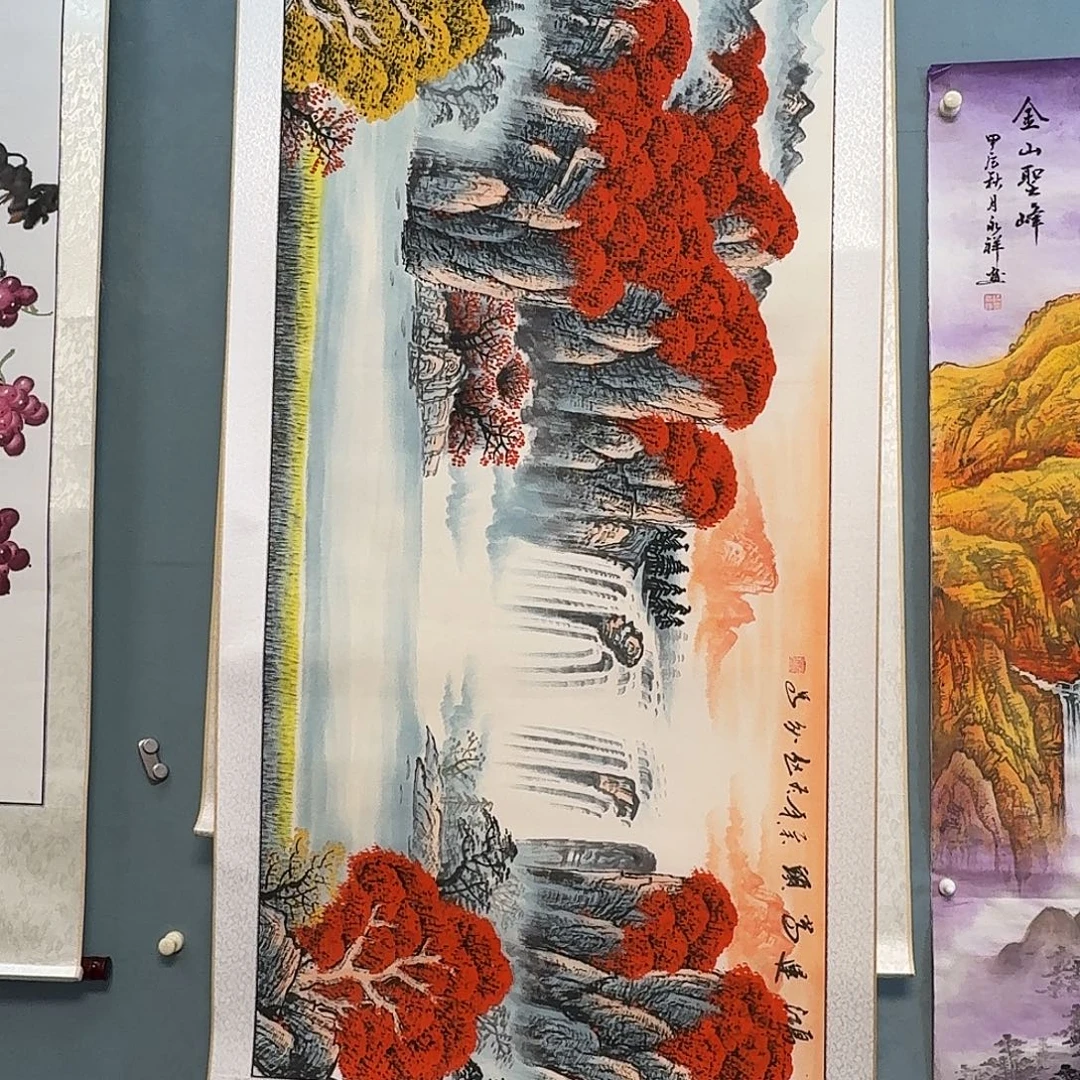 纯手绘国画作品好看小六尺