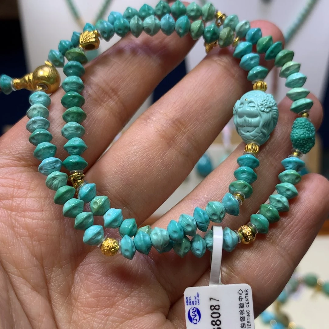 绿松石18K金镶嵌双圈