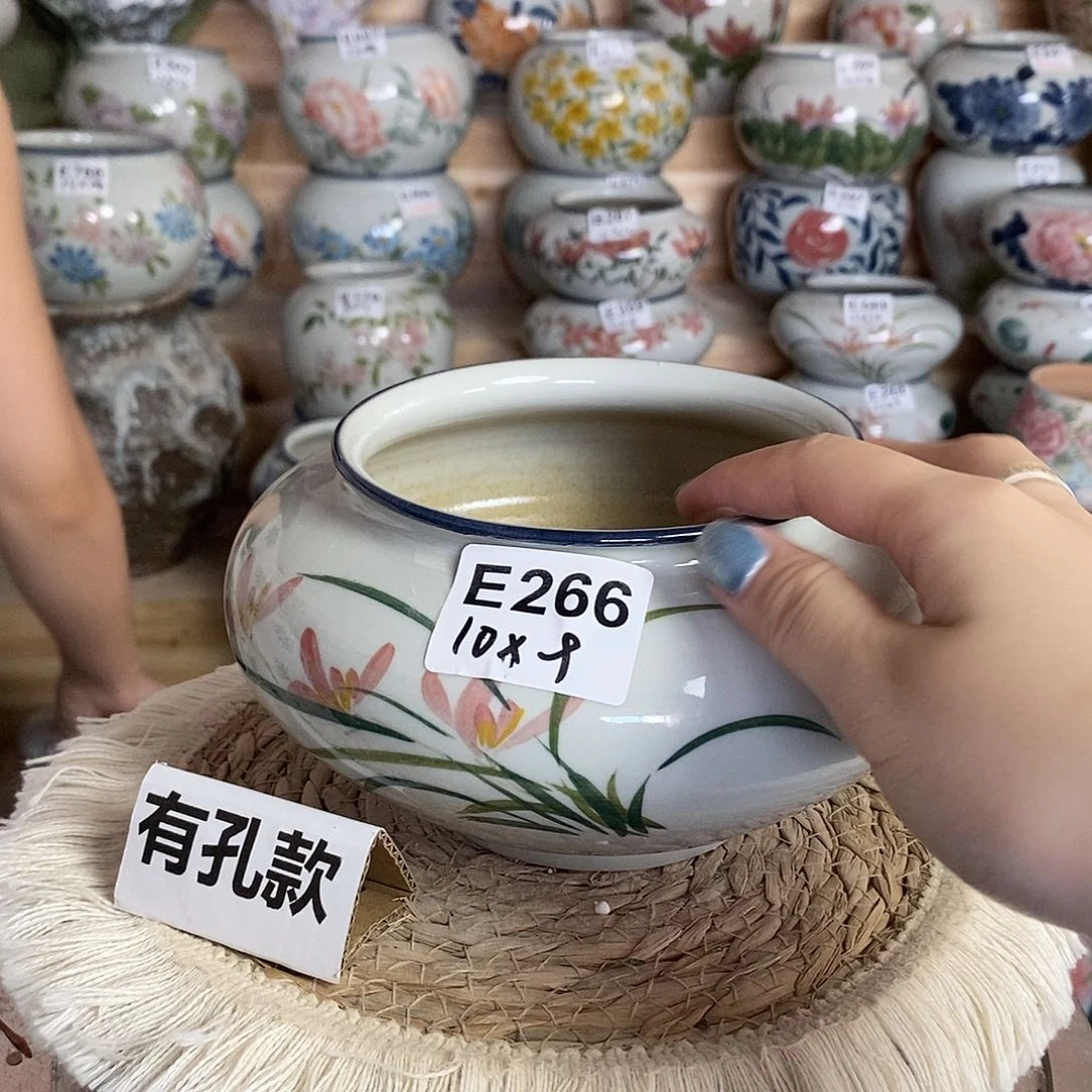 微瑕 景德镇纯手工 陶瓷花盆 E266