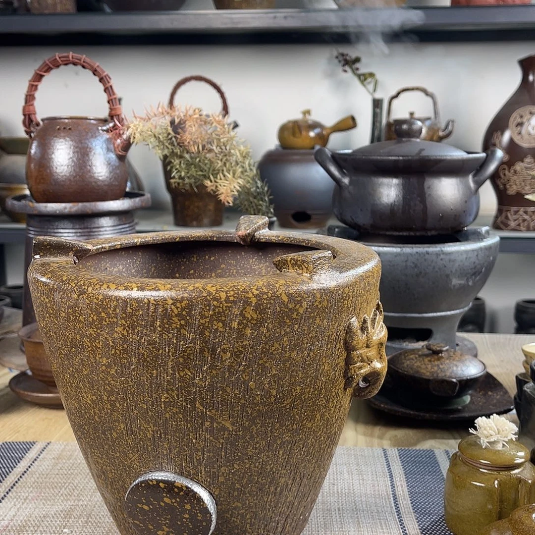 壶紫砂粗陶实用炭炉