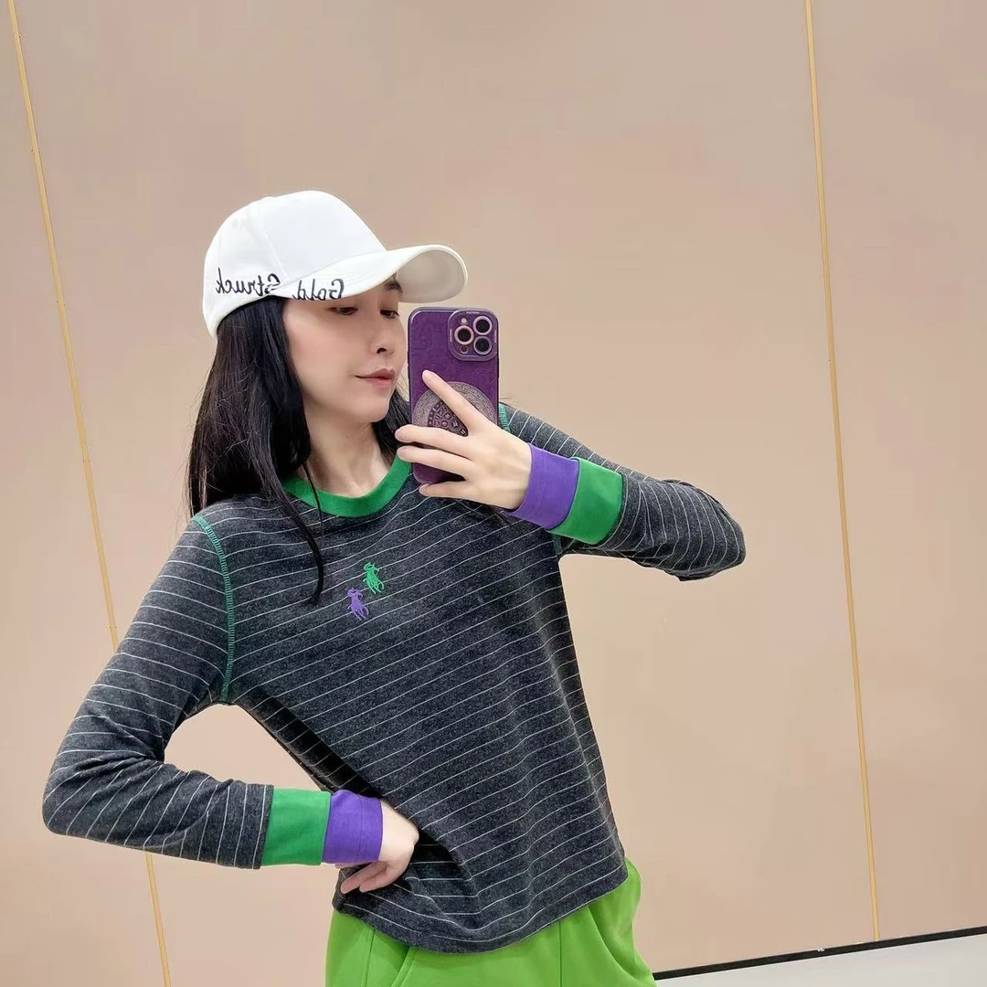 新款常规版型长袖打底512094显瘦洋气时尚百搭休闲体恤秋款