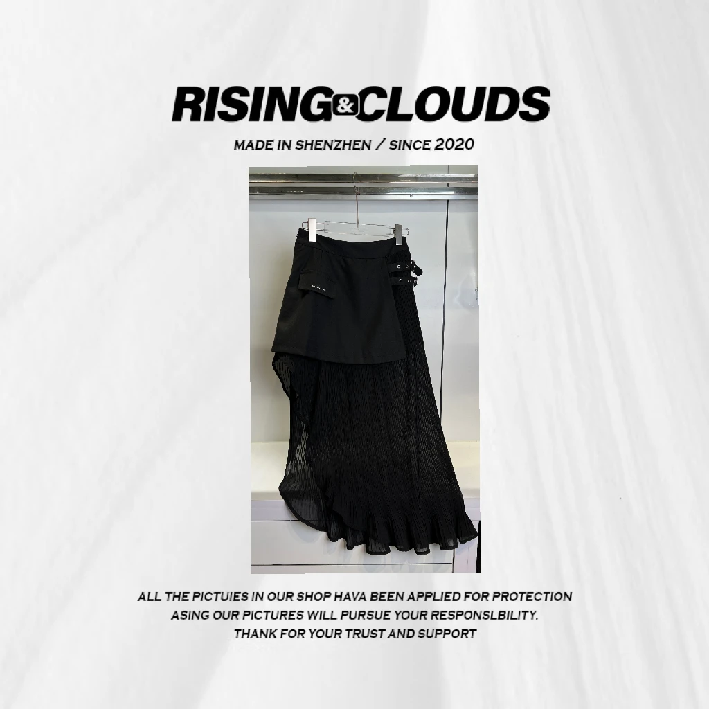 玲子【华尔兹】舒适显瘦休闲不规则纱裙080058