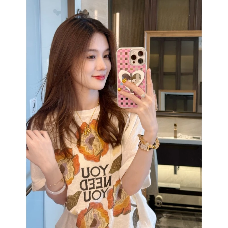 【花开富贵】夏季时尚百搭设计款印花短袖-DX2025560