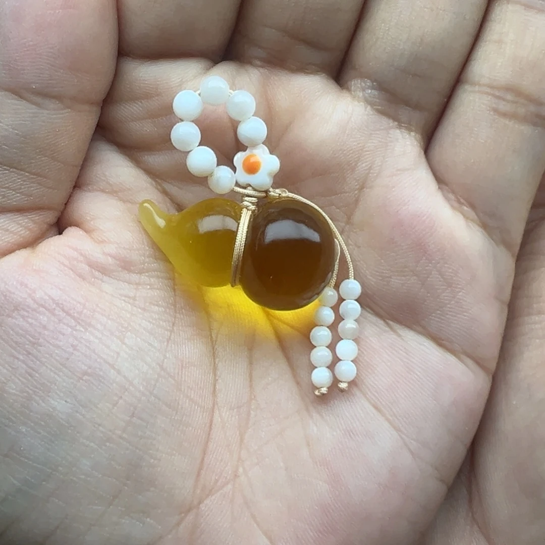 琥珀未镶嵌珠宝奇石葫芦