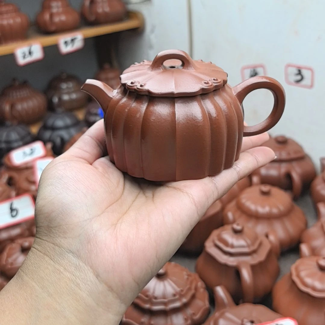 *****茶壶紫砂朱泥筋纹言心140cc
