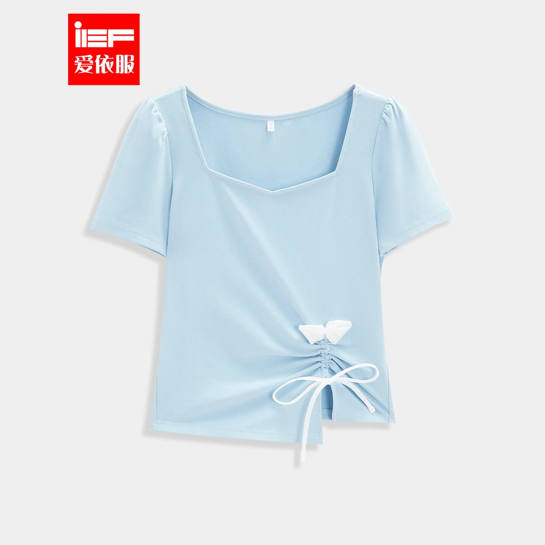 IEF/爱依服【微胖】大码女装2025夏季新款韩版通勤百搭正肩上衣