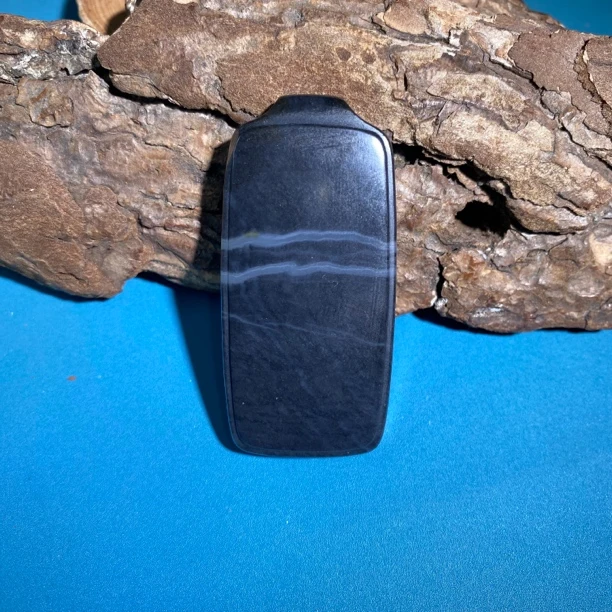 新疆和田玉籽青花飘墨意境无事牌【27*55*8.3mm/28.3g】【手工*揉光】