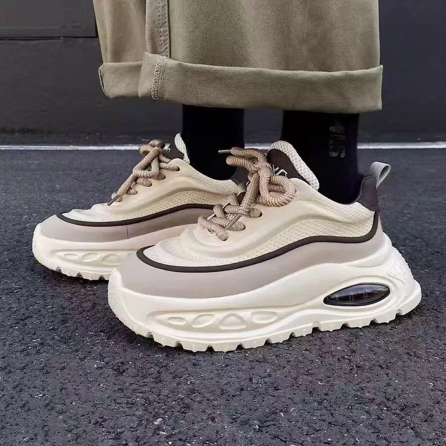 【保国男鞋】复古潮流复古拼接色-新款气垫男款老爹鞋（66-537）