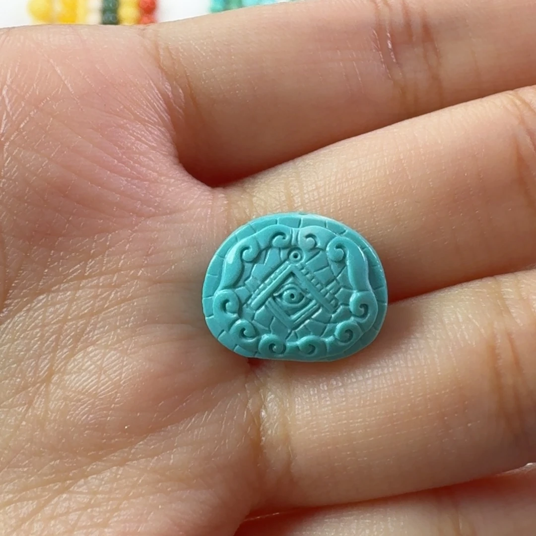 绿松石未镶嵌吊坠(不含链)荷鲁斯之眼