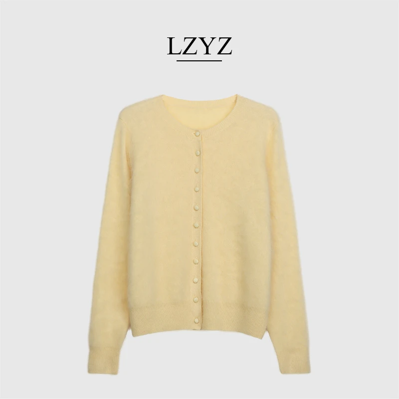 LZYZ轻高奢英伦时尚百搭显瘦身羊绒羊毛高端工艺拉毛新款开衫毛衣