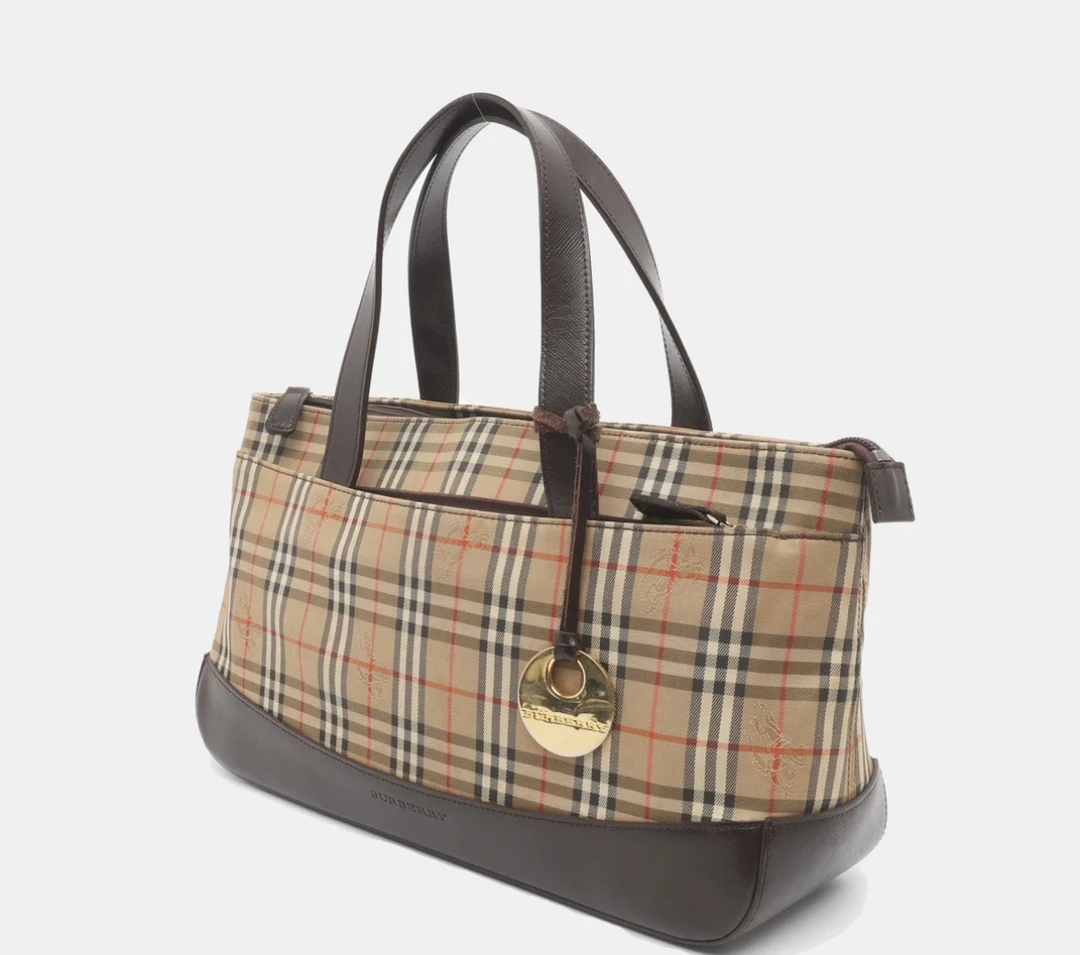 95新 BURBERRY/博柏利 BURBERRY/巴宝莉格纹战马托特包15168
