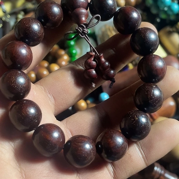 小叶紫檀满金星手串无胶无蜡