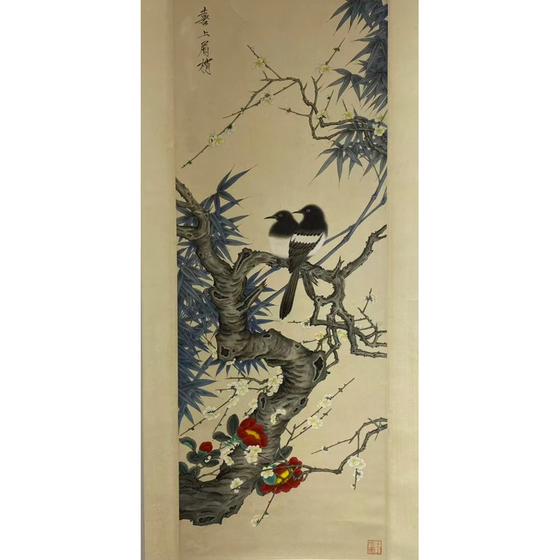 F22 《喜上眉梢》 102x38cm  纸本立轴