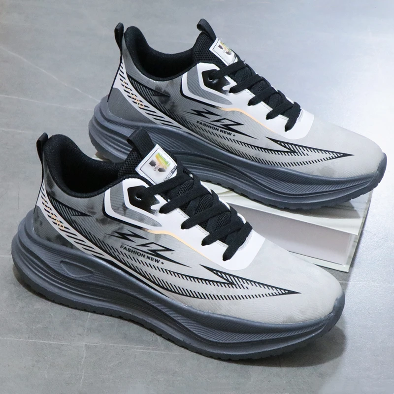 【超轻】皮面防水软底防滑跑步鞋秋冬季学生轻便减震运动鞋拼色潮鞋