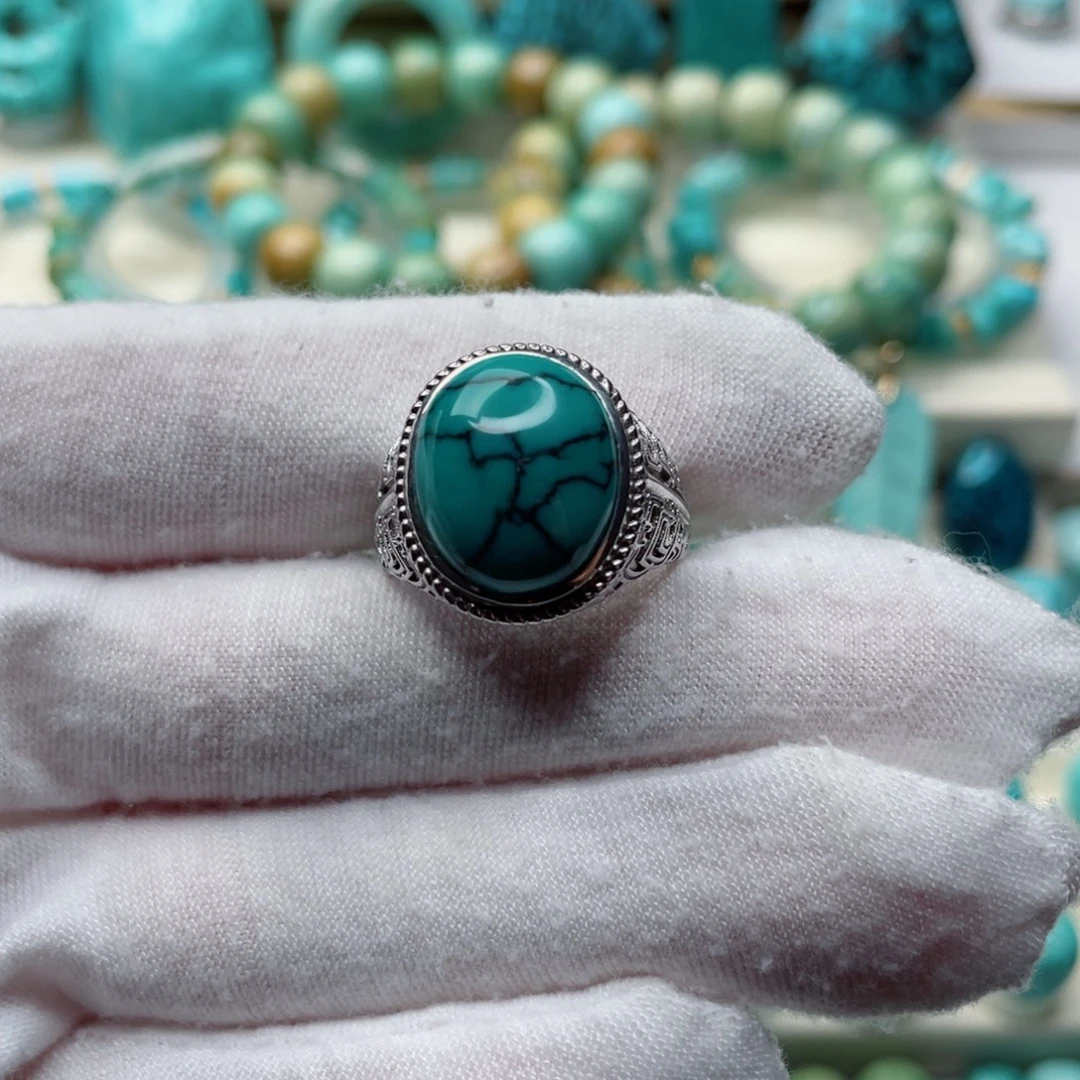 绿松石银S925镶嵌珠宝奇石