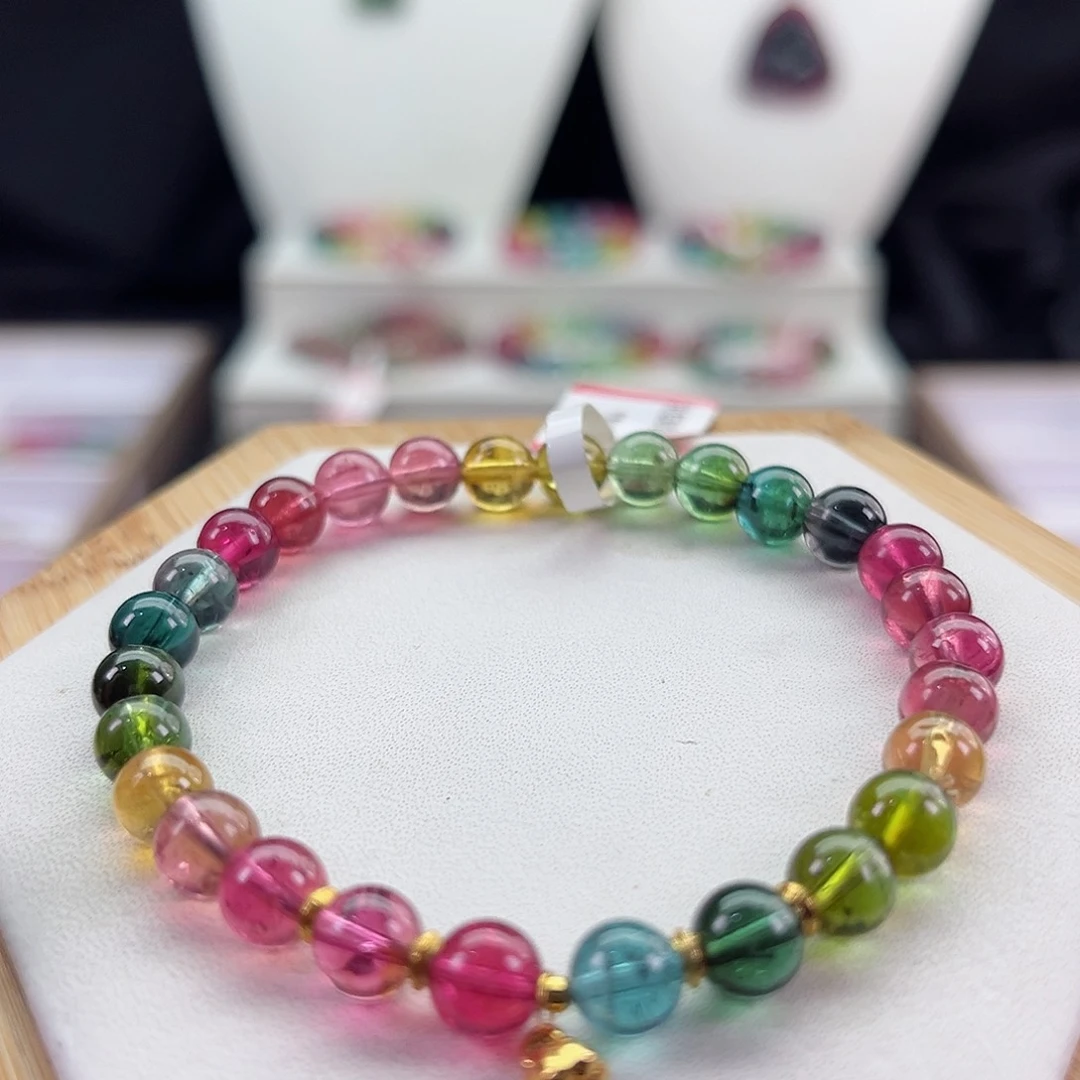 未镶嵌手链碧玺碧玺手串单圈6.5mm+