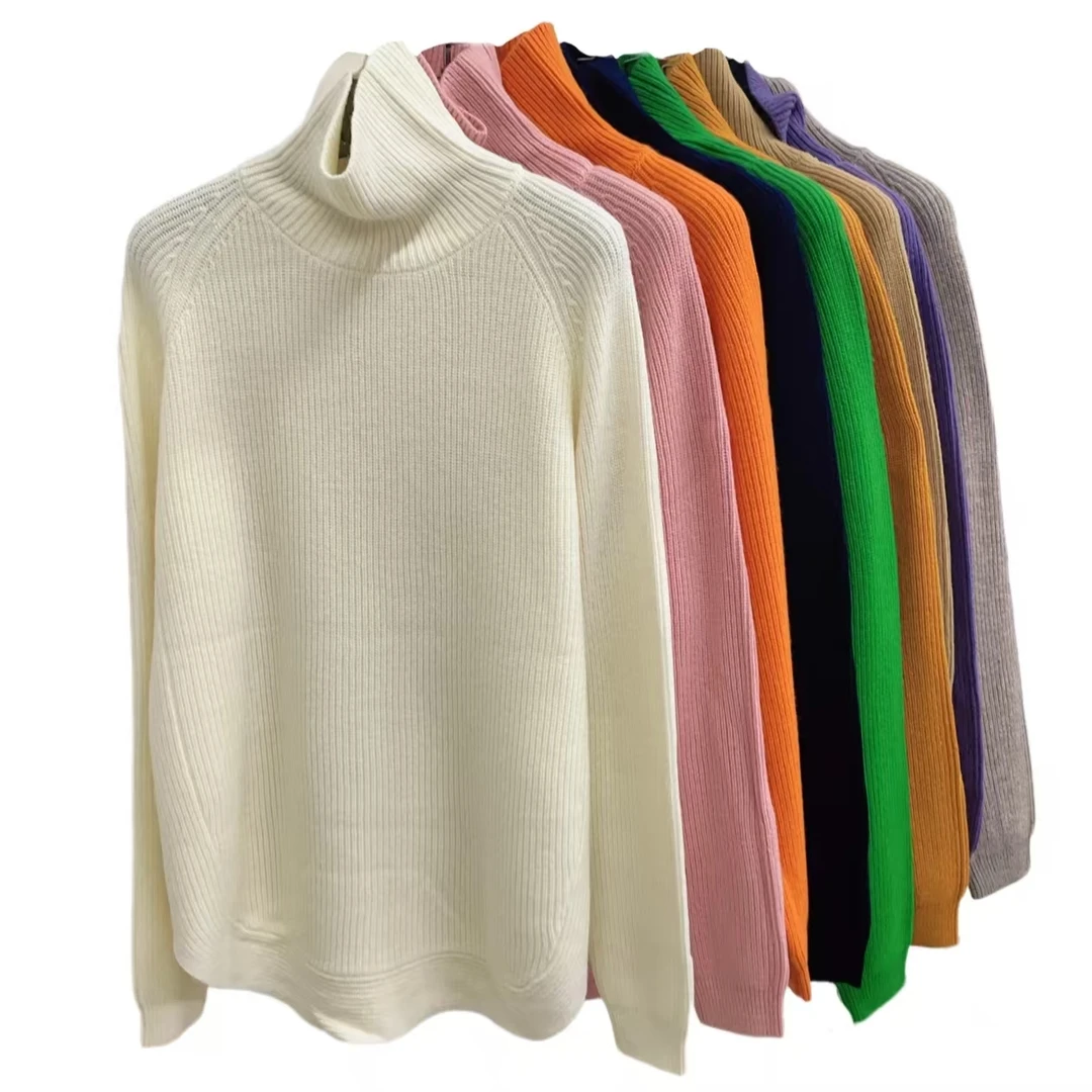 100%绵羊毛 插肩袖高领时尚百搭显瘦长袖打底衫