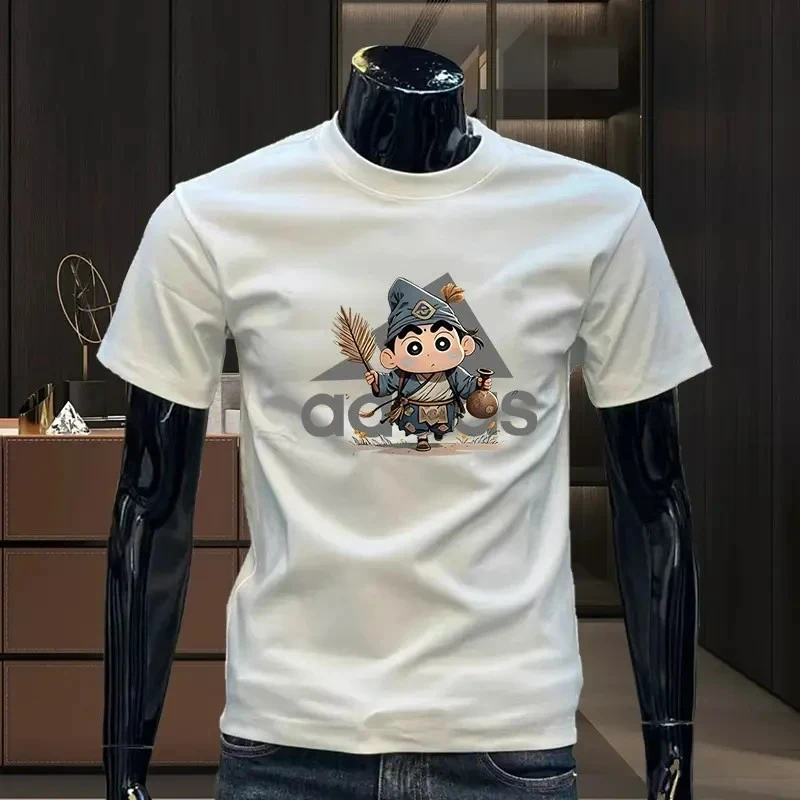 美式潮牌夏季新款高级感高品质男士纯棉短袖T恤时尚休闲百搭圆领