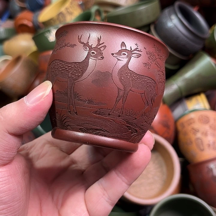 紫砂茶杯全手工紫砂主人杯