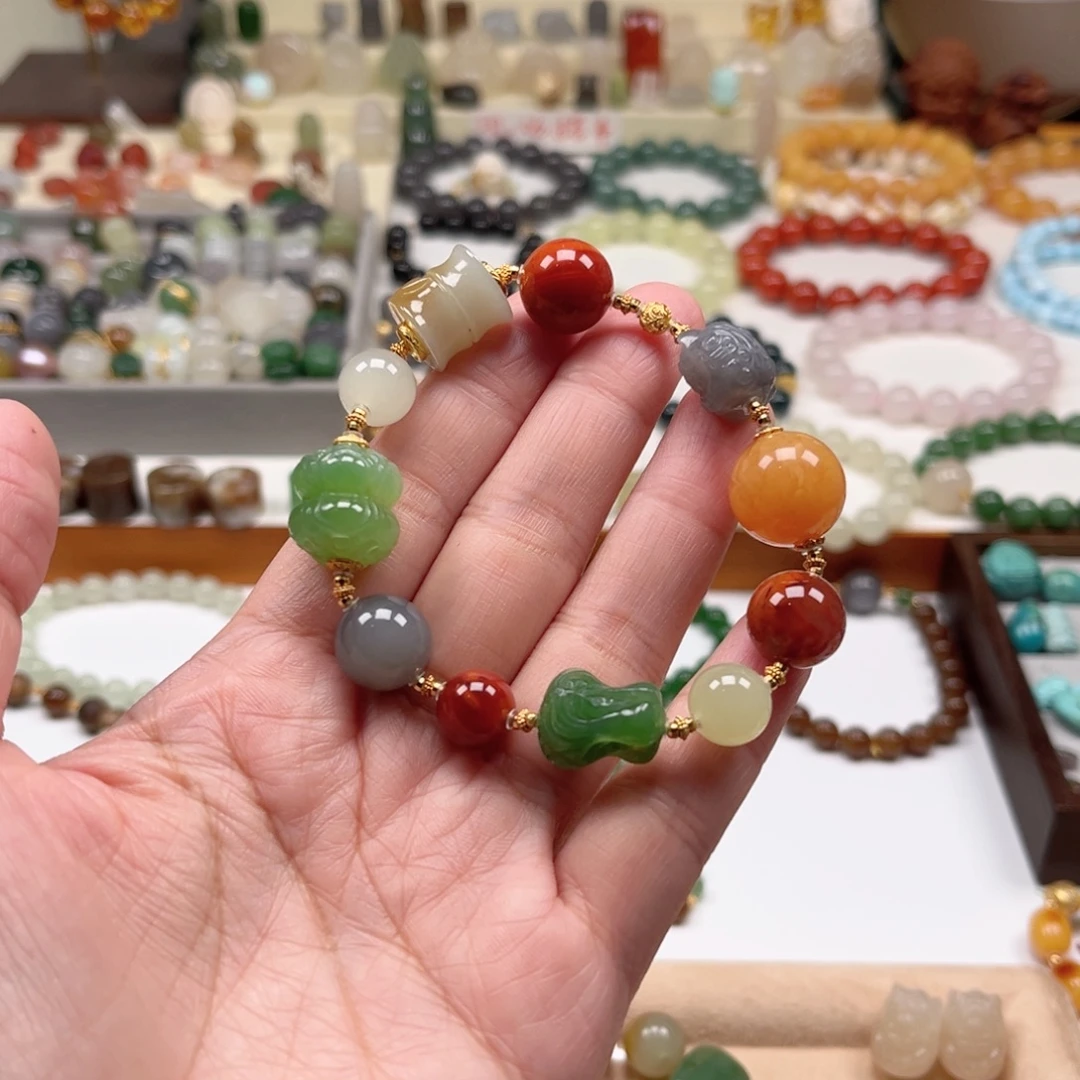 和田玉未镶嵌手链单圈手串