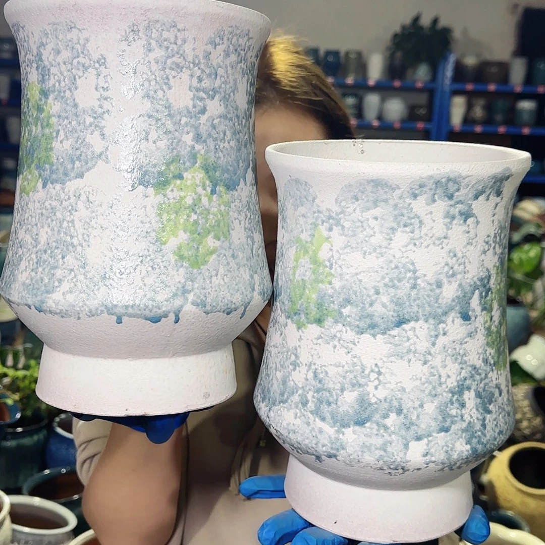 紫砂花盆高24口16