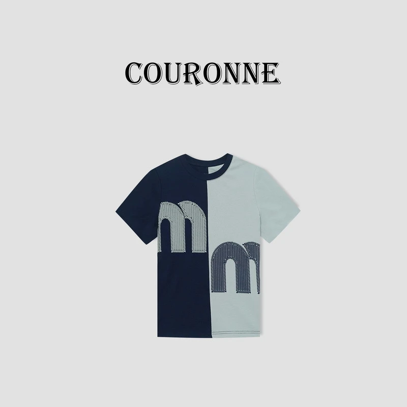 【桐桐】-潮牌设计感百搭潮酷时尚修身显瘦百搭圆领短袖上衣23745