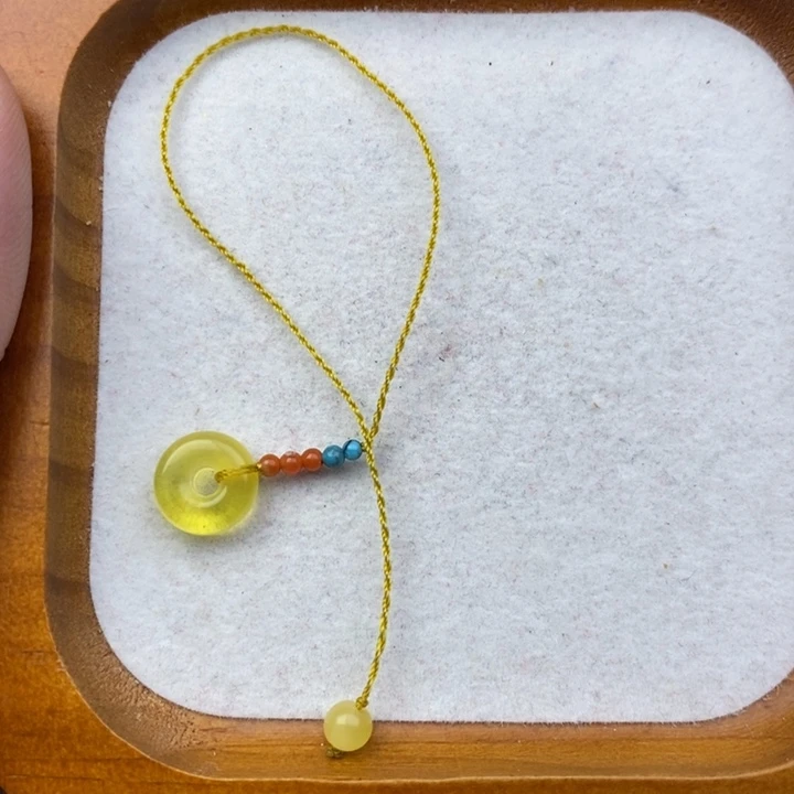 琥珀未镶嵌裸石微瑕甜甜圈手机挂卡10.6