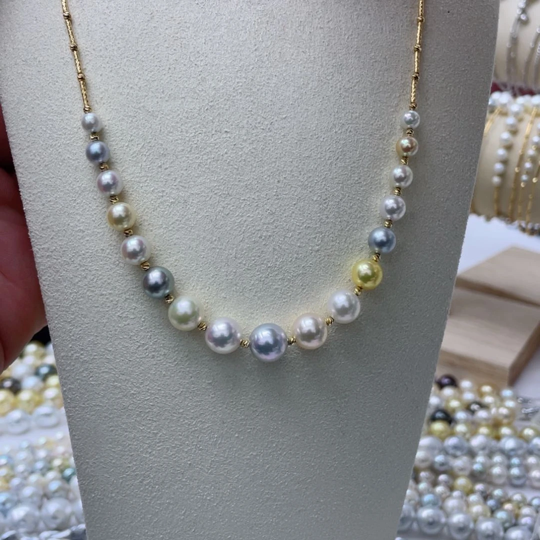 海水珍珠项链18K金镶嵌