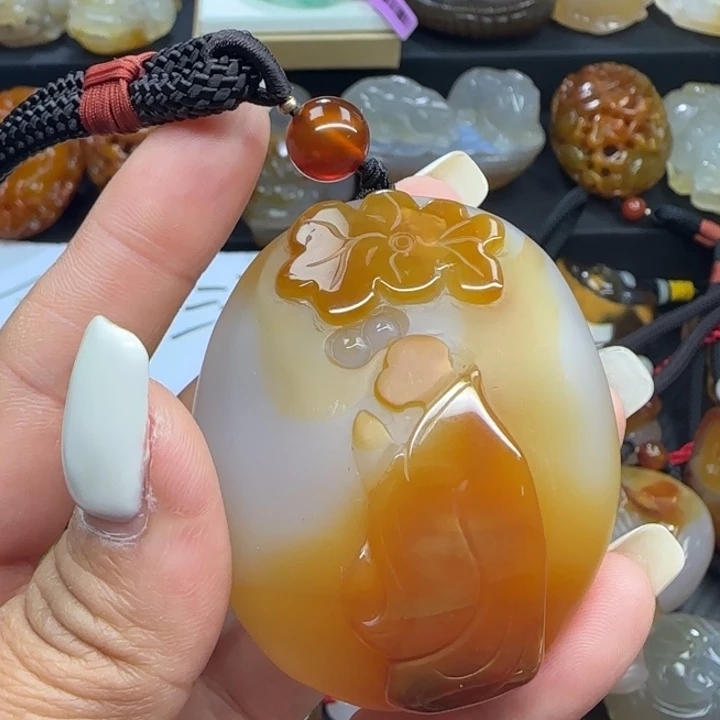 玛瑙/玉髓合金手把件