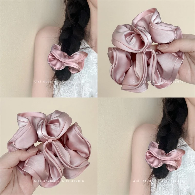 氧气甜妹！高级感大肠发圈！花苞缎面头绳氛围感发绳皮筋女新款
