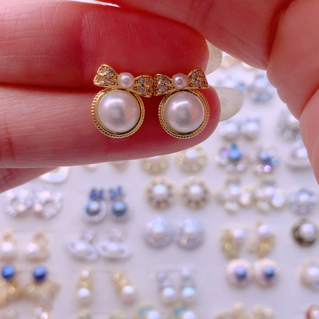 合金耳饰淡水珍珠