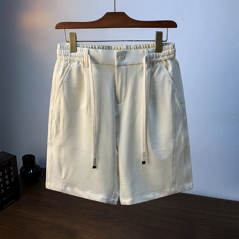 韦内卡彻夏季薄款休闲短裤男装格子透气五分宽松柔软舒适沙滩裤子