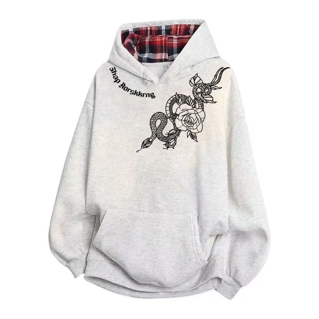 【MAEP】重磅格子连帽卫衣女秋冬款休闲盐系加绒加厚轻奢高级上衣