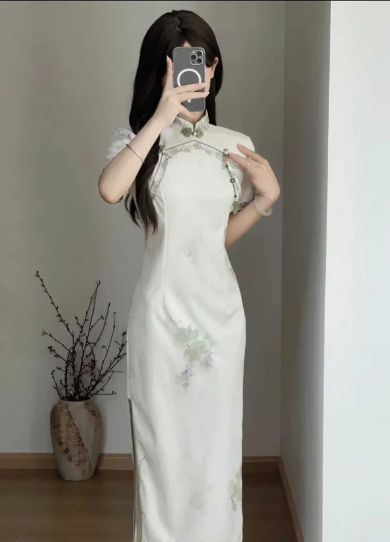 〖孤品一号〗网红少女气质时尚印花夏季日常苏州浮光锦旗袍
