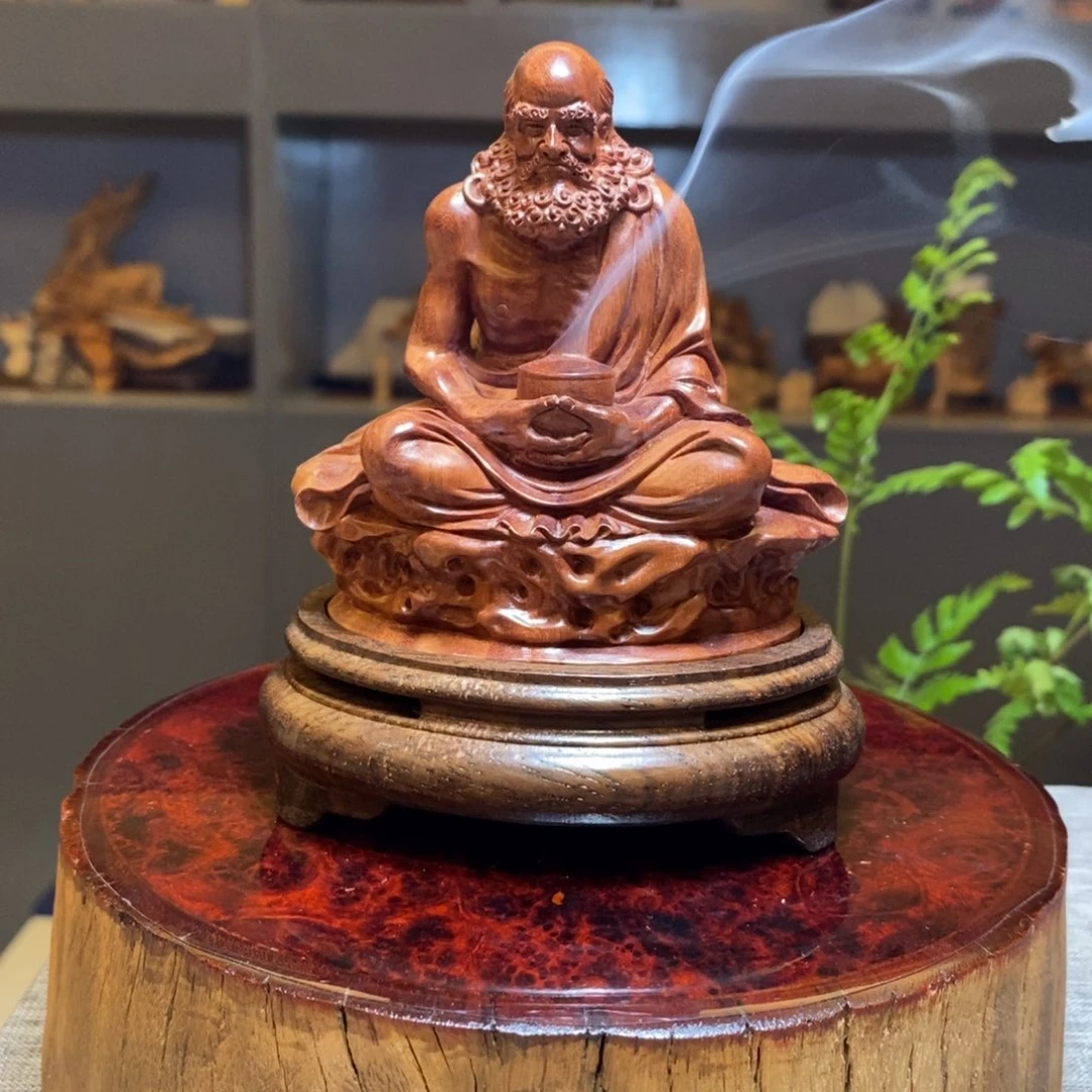 月***水荔枝木香炉底座荔枝木达摩
