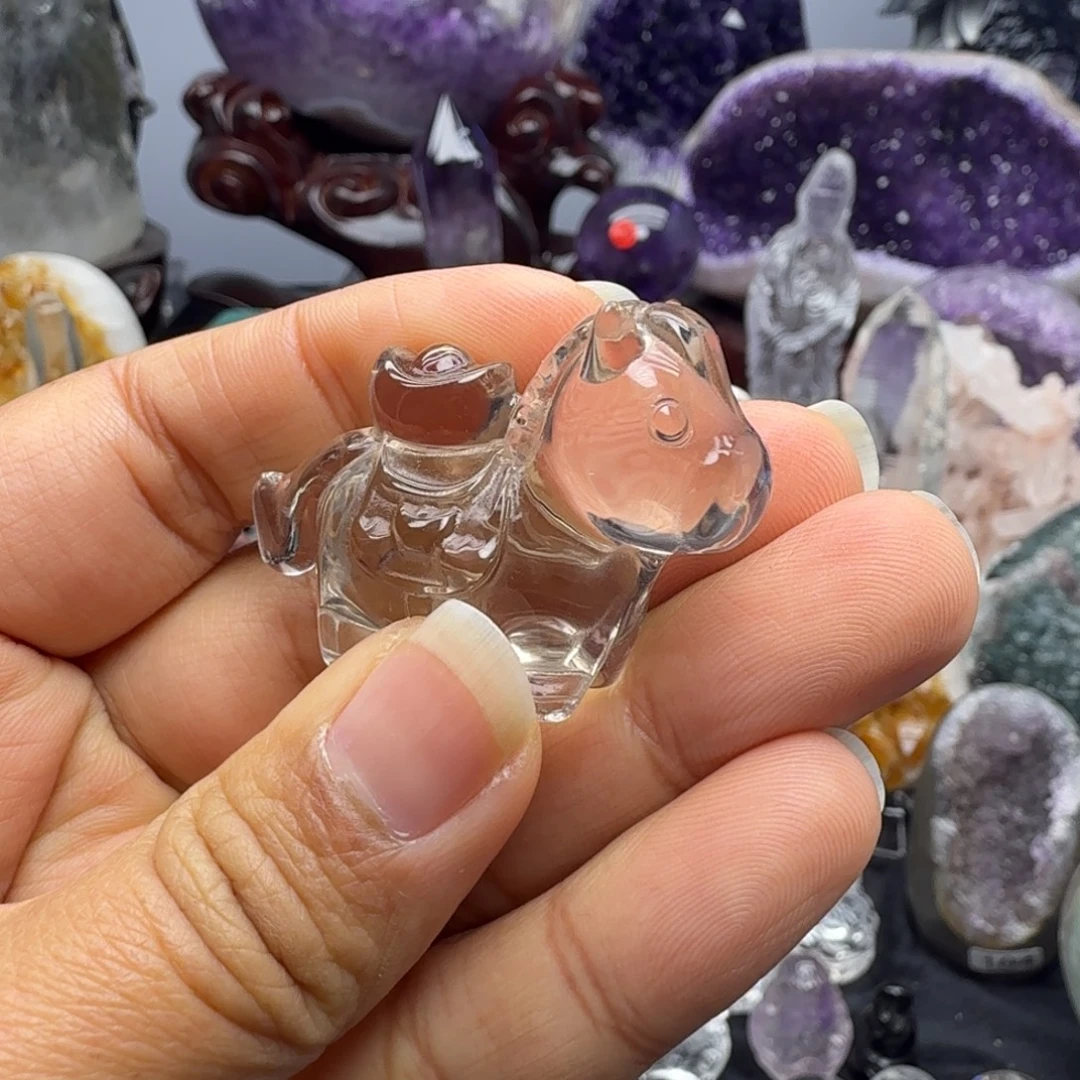 紫晶未镶嵌摆件马上有钱