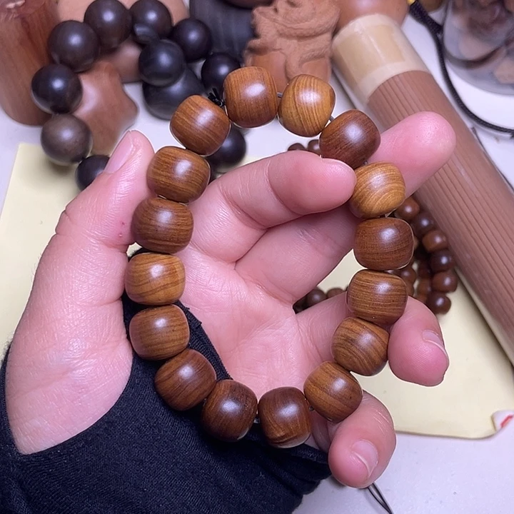 檀香木手串/手链老山檀香13/14黑肉满纹沉
