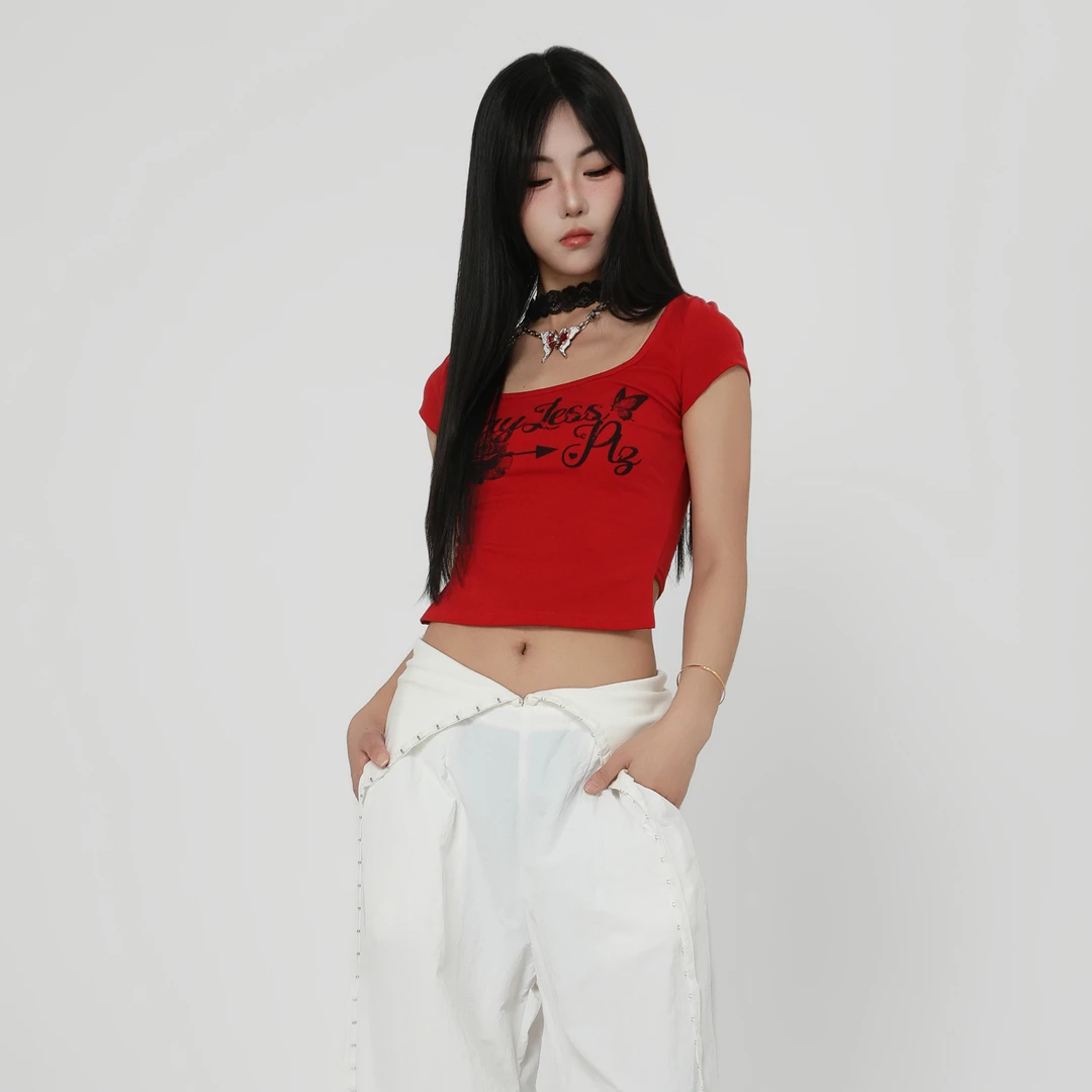 ANPK街头辣妹一字肩T恤A5F02D0380